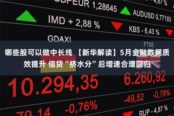哪些股可以做中长线 【新华解读】5月金融数据质效提升 信贷“挤水分”后增速合理回归