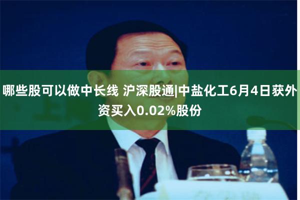 哪些股可以做中长线 沪深股通|中盐化工6月4日获外资买入0.02%股份