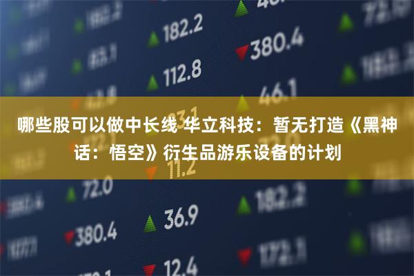 哪些股可以做中长线 华立科技：暂无打造《黑神话：悟空》衍生品游乐设备的计划