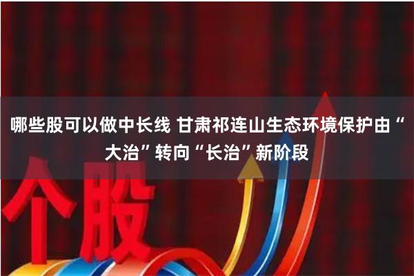哪些股可以做中长线 甘肃祁连山生态环境保护由“大治”转向“长治”新阶段