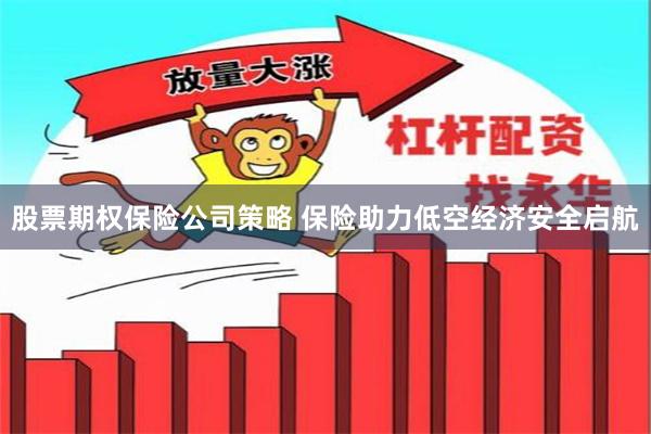 股票期权保险公司策略 保险助力低空经济安全启航