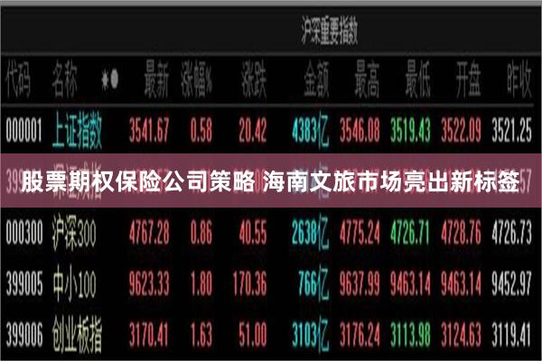 股票期权保险公司策略 海南文旅市场亮出新标签