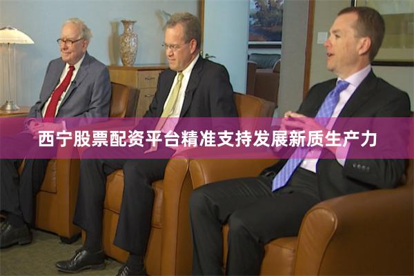 西宁股票配资平台精准支持发展新质生产力