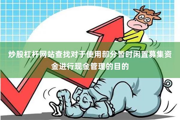 炒股杠杆网站查找　　对于使用部分暂时闲置募集资金进行现金管理的目的